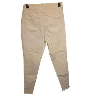 Unbranded Women Off White Distressed High Rise Skinny Jeans Frayed Hem Size L